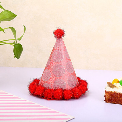 

FUNNYBUNNY Childrens Party Supplies Birthday Hat Handmade Hair Ball Cap Decoration Props Santa Hat Child Birthday Party Decor