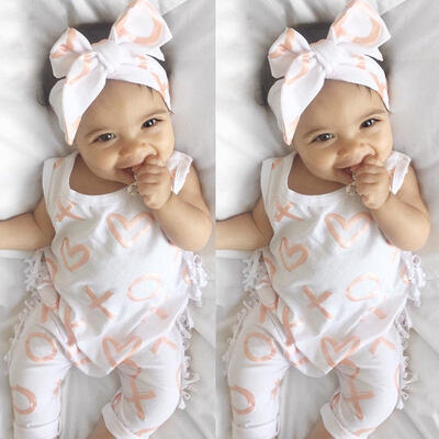 

Summer Baby Girl BodysuitHeadband Cotton Jumpsuit Romper Outfits