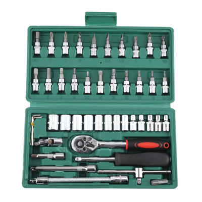 

Greensen 46pcs Screwdriver Sockets 14 Auto Car Repair Tool Ratchet Wrench Set Kit