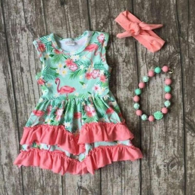 

Princess Baby Kid Girl Flamingo Dress Tulle Party Dress Skirts Outfits Sundress