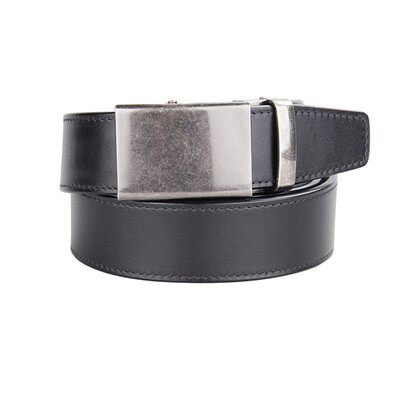 

BPSTAR Mens Automatic Buckle Genuine Leather Mens Ratchet Holeless Belt Business High Quality Mens Real Belt for Pants