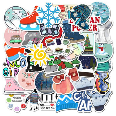 

50 P cs Cute Cartoon Winter Waterproof Stickers Graffiti Stickers For Laptop Skateboard Luggage Travel Suitcase