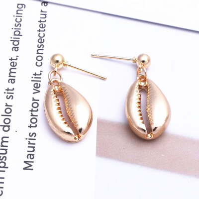 

EK646 Bohemian Sea Shell Drop Earrings For Women Metal Starfish Conch Shell Cowrie Statement Earrings 2019 Summer Beach Jewelry