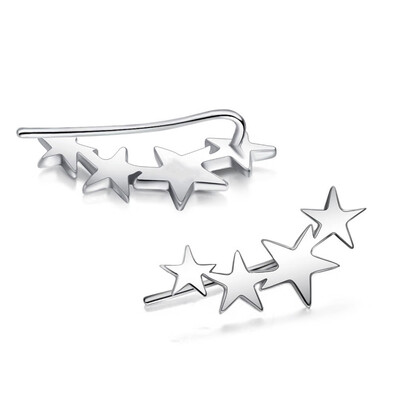 

S925 sterling silver jewelry stars earrings female Korean fashion hipster simple earrings starry creative pop earrings