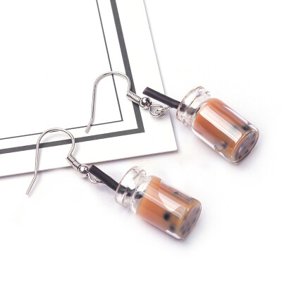 

EK643 Shiny Side New Womens Fashion Brand Jewelry Fruit Juice Cup Drop Earrings Pearl Tea Cute Summer Style Dangle Earrings