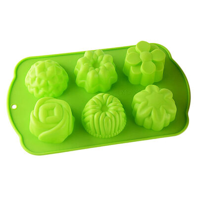 

6 Cavities 3D Silicone DIY Fondant Cake Chocolate Decorating Mold Baking Tool