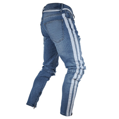 

Tailored Mens Fashion Skinny Jeans Distressed Slim Elastic Jeans Denim Biker Jeans -3XL