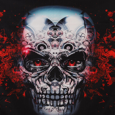 

1PC Funny Skull Skeleton Roll Skull Tapestries Wall Hanging Tapestry for Room Halloween Decoration Wall Art Black&White
