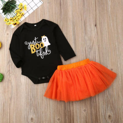 

UK STOCK Newborn Kid Baby Girl Dress Halloween Party Princess Pumpkin Skirt Tutu