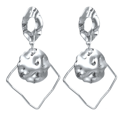 

New trendy earring jewelry irregular round metal earring geometric earring for women 2019 wholesale factory