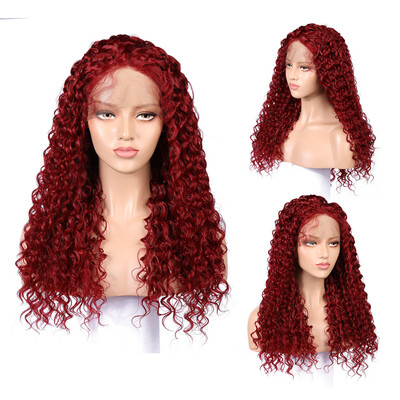 

Gobestart Long Full Wavy Front Lace Wig Afro Kinky Curly Natural Hair Wigs Women