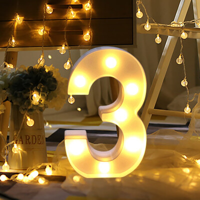 

JPGIF Alphabet LED Digital Lights Light Up White Plastic Digital Standing Hanging 0