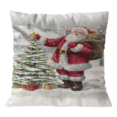 

Tailored Cotton Linen Christmas Pillow Case Sofa Car Throw Cushion Cover Home Decor
