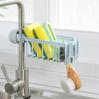 

Toponeto Kitchen Sink Faucet Sponge Soap Cloth Drain Rack Storage Organizer Holder Shelf