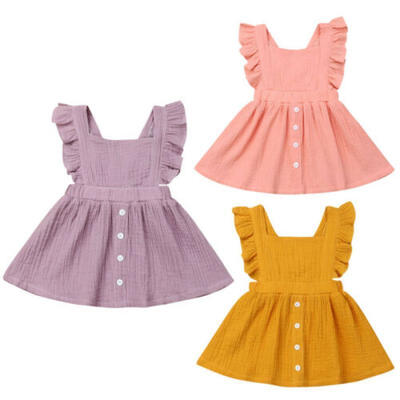 

Baby Girl Kids Newborn Toddler Ruffle Backless Dress Summer Clothes Outfits 0-3Y