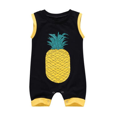 

Summer Sleeveless Newborn Baby Rompers Cute Pineapple Print Jumpsuit