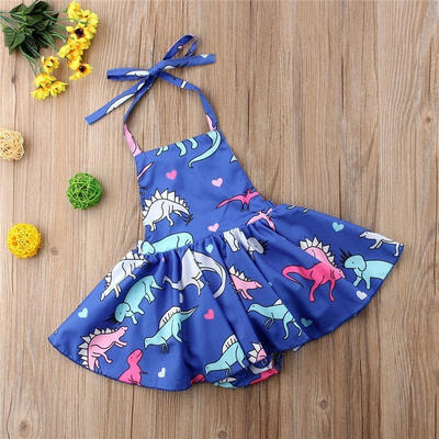 

Girls Baby Dinosaur Romper Dress Princess Backless Dresses Clothes Jumpsuit Tutu