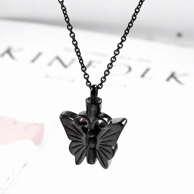 

Heartfelt Stainless Steel Butterfly Cremation Jewelry Necklace Urn Memorial Keepsake Pendant for Ashes with Funnel Fill Kit