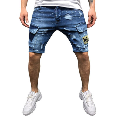 

Gobestart Mens Casual Shorts Jeans Sports Pocket Slim Fit Pants Shredded Trousers