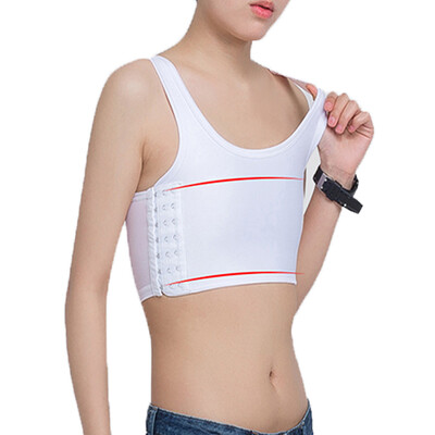 

SLIMBELLE Breathable Super Flat Les Lesbian Tomboy Compression Chest Binders 3 Rows Clasp