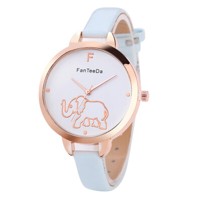 

Featured Womens Watches Elephant Pattern Dial Ladies Fashion Quartz Wristwatch Leather Strap Clock Simple Relogio Feminino