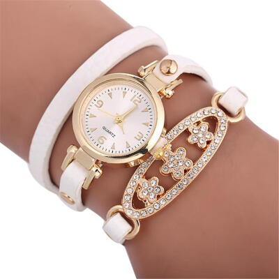 

2018 Bling Diamond Bracelet Dress Wrist Watch Simple luxury Temperament Womens Watch Business Precise Gift Fashionable clock D