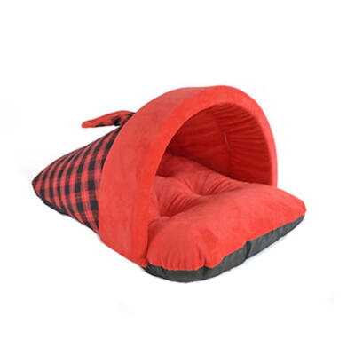 

Cute Lattice Slippers Shaped Soft Short Plush Pet Bed Warm Cat Nest Kennel