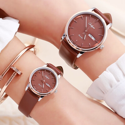 

Orly simple trend ultra-thin quartz watch men&women waterproof couple table belt double calendar watch