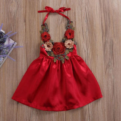 

Toddler Kids Baby Girls Party Flower Dress Pageant Clothes Summer 6M-5T