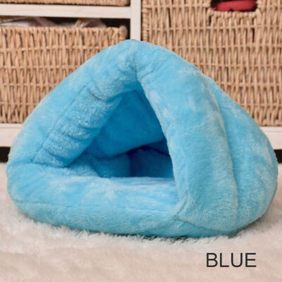 

Pet Dog Cat Cave Igloo Bed Basket House Kitten Soft Cozy Indoor Cushion Kennel