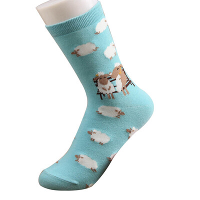 

New Fashion Women Cotton Cute Socks Cartoon Cat And Dogs Paws With Dots Happy Funny Socks Woman