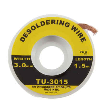 

TU-3015 Security 5 ft 3 mm Desoldering Braid Tin Solder Remover Wick TNI-U Soldering Gadget