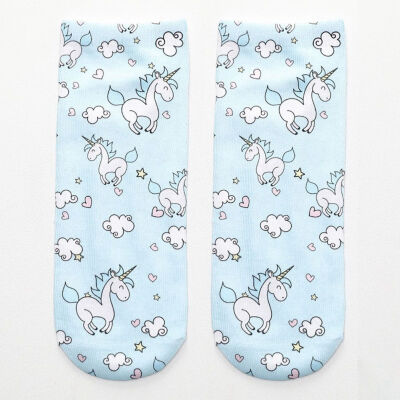 

Women Socks Unicorn Animal 3D Cartoon Funny Cute Socks Novelty Meias Print Ankle Socks Chaussette Exquisite Hocoks Soxs