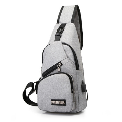 

Tailored Neutral USB Outdoor Canvas Headphones Hole Messenger Bag Waist Bag
