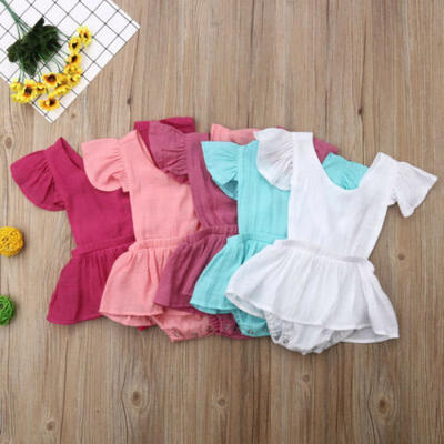 

Summer Newborn Toddler Baby Girl Clothes Ruffle Romper Jumpsuit Outfit Sunsuit