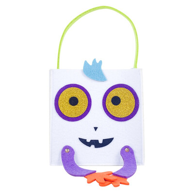 

Festival Halloween Cloth Square Cartoon Shopping Basket Felt Ghost Childrens Gift Cute Household Decoration Storage Bag