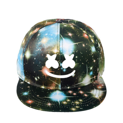 

DJ Marshmello Mask Kids Boys Galaxy Starry Sky Baseball Cap Hip Hop Hat Holiday