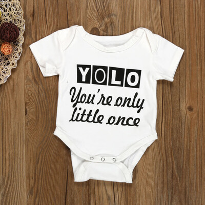 

Newborn Infant Baby Boy Girl Short Sleeve Letter Print Romper Jumpsuit Clothes
