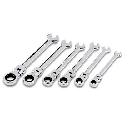 

6PCS 8 - 17mm Flexible Head Ratchet Wrench Dual-use Gear Spanners