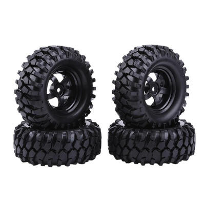 

4pcs Black 110 Off Road Rock Crawler RC Car Rubber Tires Model Accessory
