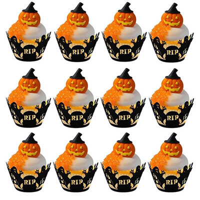 

Toponeto Halloween Party Cake Border Card Pumpkin Bat Spider Cake Decoration Card
