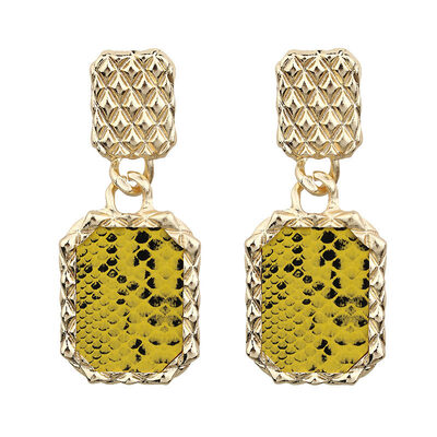 

ZA Geometric Snake Leopard Drop Earrings For Women Boho Long Big Rectangle Dangle Earring Vintage Statement Earings EK303