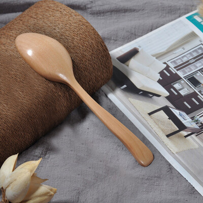 

Toponeto Wooden Spoon Fork Bamboo Kitchen Cooking Utensil Tools Soup-Teaspoon Tableware