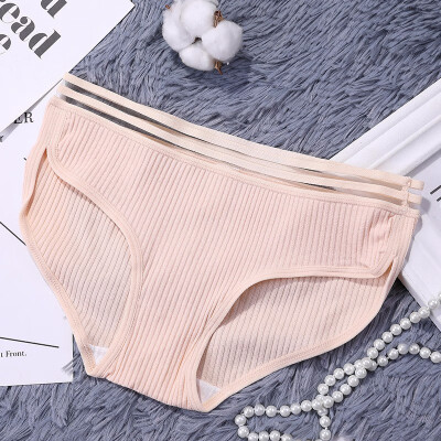 

Womens Cotton Panties Female Striped Breathable Briefs Sexy Lace Edge Underwear Women Cotton Crotch Lingerie Intimates