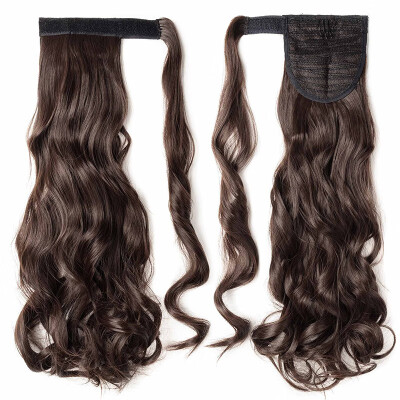 

Long Straight Ponytail Extension Wrap Around Synthetic Hair Extensions One Piece Hairpiece Pony Tail Extension for Women