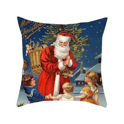 

Tailored Christmas Series Home Decor Polyester Peach Skin Pillow Case 18x18in