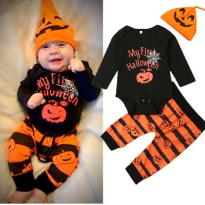 

My First Halloween Newborn Baby Boy Girl Romper Jumpsuit Pants Clothes Outfit