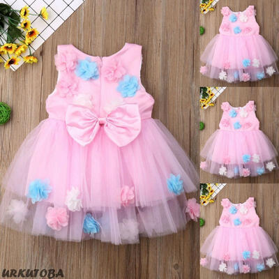 

Toddler Kid Baby Girls Flower Pageant Party Tulle Princess Formal Dress Sundress