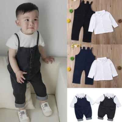 

Kids Baby Boys Toddler Gentleman Suit Jumpsuit Bodysuit Clothes Outfit 2pcs