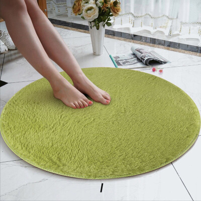 

〖Follure〗80cm Soft Coral Velvet Round Rug Anti-skid Doormat Carpet Bath Living Room Rug